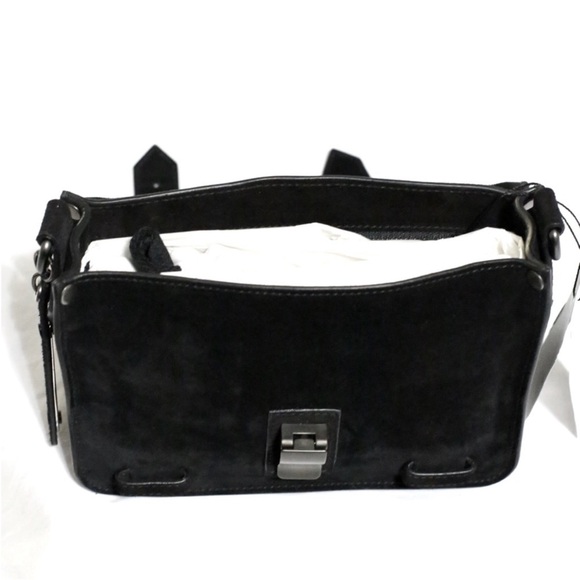 Proenza Schouler Black PS1 Black Suede Mini Crossbody Bag - Picture 3 of 7
